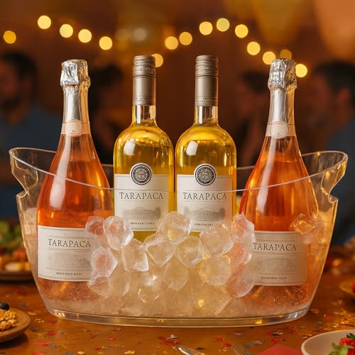 Ice Buckets for parties Wine Bucket, Clear Acrylic 5.5 Liter Plastic Tub for Drinks and Parties, Food Grade, Perfect for W...