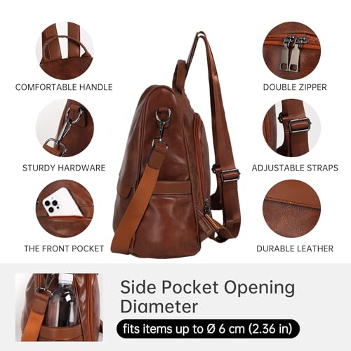CHERUTY Women Backpack Purse PU Leather Anti-theft Casual Shoulder Bag Fashion Ladies Satchel Bags