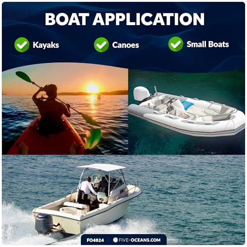 Five Oceans LED Portable Bi-Color Boat Navigation Light, Rail Mount Swivel Base, 2 NM Visibility, IP67 Waterproof, Batter...