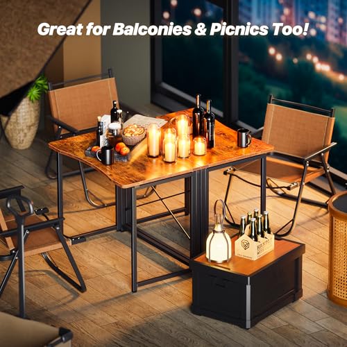 Huuger Folding Desk for Small Spaces, 31.5 Inch Foldable Computer Table, for Home Office, Study, Bedroom, Dorm, Space Savi...