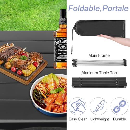 Grope Portable Camping Table Ultralight Aluminum Camp Table with Storage Bag,Beach Table for Sand with Carrying Bag,Prefec...