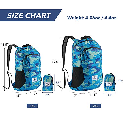 4Monster Hiking Daypack,Water Resistant Lightweight Packable Backpack for Travel Camping Outdoor