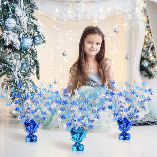 Ceenna 3 Pcs Winter Wonderland Decoration Snowflake Table Decorations Winter Metallic Gleam Foil Spray Centerpieces Christ...