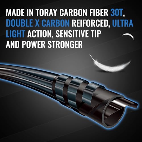 Eurasian Sports 30T Carbon Travel Spinning Rod - 4 Piece 6ft/7ft Portable Fishing Pole for Freshwater & Saltwater Bass, Tr...