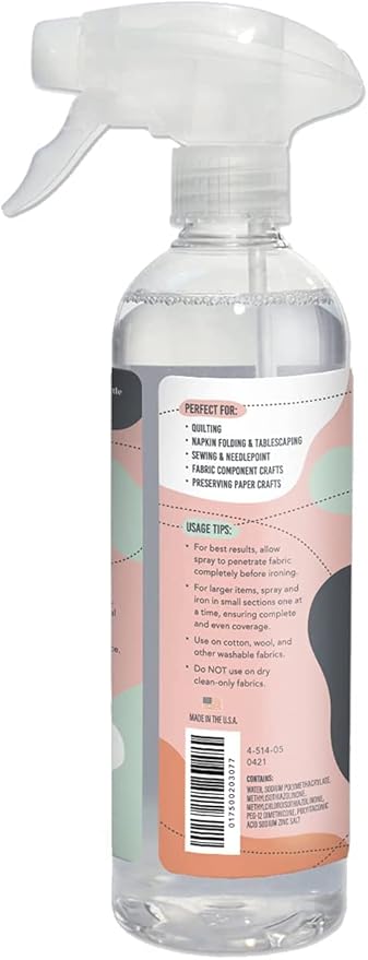 MAGIC Premium Quilting & Crafting Spray Bottle – Fabric Spray for Cutting, Creasing, & Sewing – Best Press Spray Starch for Quilting to Flatten Seams & Wrinkles – Wrinkle Spray (16oz Trigger) 2 Pack