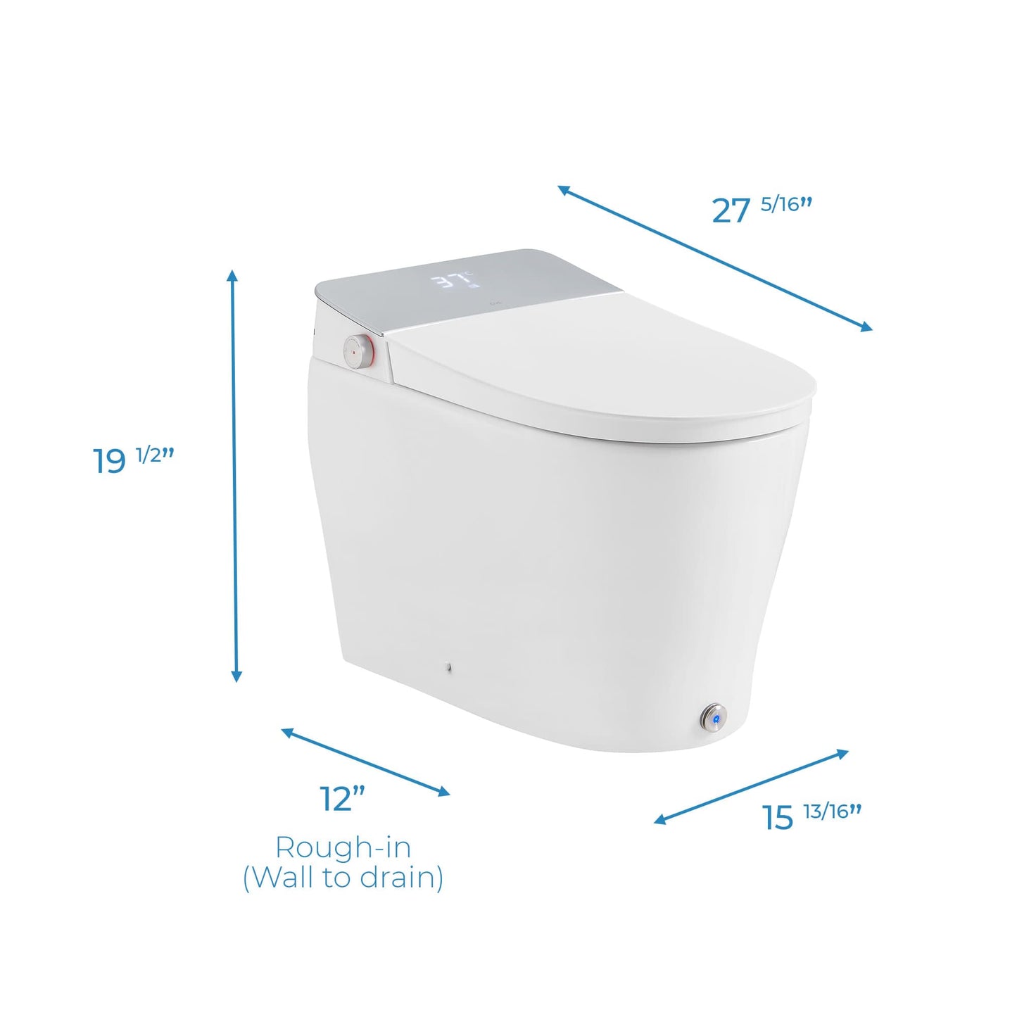 OVE Decors Clarke Dual-Flush Hands-Free Smart Bidet Toilet with Built-in Tank