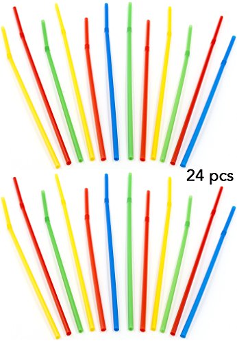 Ultimate Bar Caddy Assorted Swizzle Sticks, Disposable Flexible Straws (2 Sizes) – Ideal Bar Party Refill Kit for Organize...