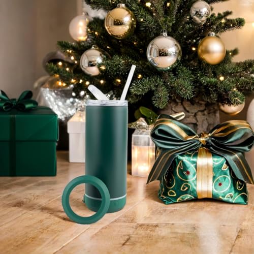 Hogg Bluetooth Tumbler 4 in 1 Can Cooler - Mistletoe, Universal Can Cooler for Drinks, Bluetooth Speaker Cup, Stainless St...