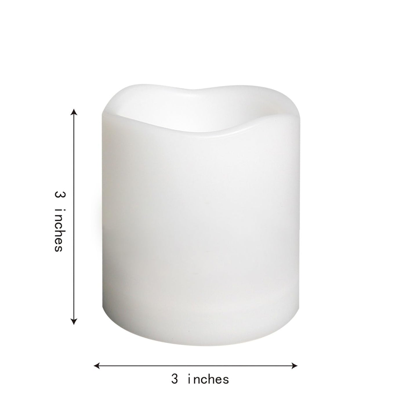 Waterproof Outdoor Battery Operated Flameless Candles with Auto Timer Flickering Plastic Resin Electric LED Pillar Lights for Lantern Patio Garden Wedding Party Decorations 3x3 Inches 6 Pack White