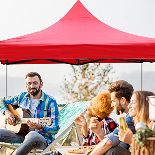 6x6 Canopy Replacement Top, Pop Up Canopy Tent for Commercial Instant Outdoor Portable Patio Lawns Gazebo Outside Camping Red