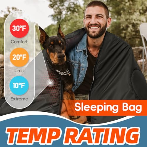 MEREZA 0 Degree Winter Sleeping Bag for Adults Kids with Pillow, Cold Weather Sleeping Bag for 4 Season Camping Hiking Bac...