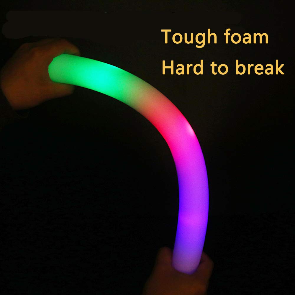 Bylaotrs Foam Glow Sticks Bulk 100 Pack,3 Modes Flashing LED Light Sticks Glow in The Dark Party Supplies Light Up Toys for Parties Wedding Birthday Concert Christmas Halloween