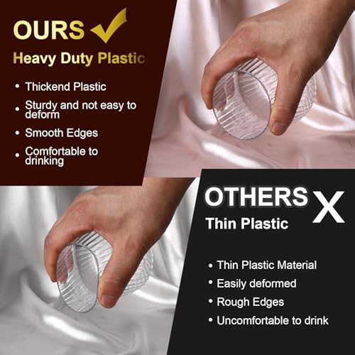 Lueumxc 40 Pack Plastic Ribbed Wine Glasses, 14Oz Origami Disposable Wine Glasses Unbreakable Clear Plastic Cocktail Glass...