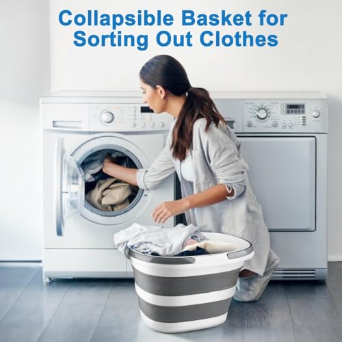 Collapsible Mop Bucket with Handle for Cleaning, 16L(4.2 Gallon) Silicone Square Mopping Bucket for Windows Cleaning or Ca...