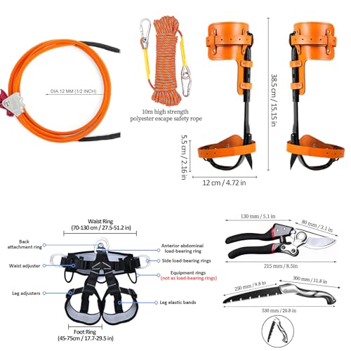 Esayendder Tree Climbing Spikes,Tree Climbing Kit,Tree Climbing Gear,Suitable for Fruit Picking,Tree Climbing,Hunting