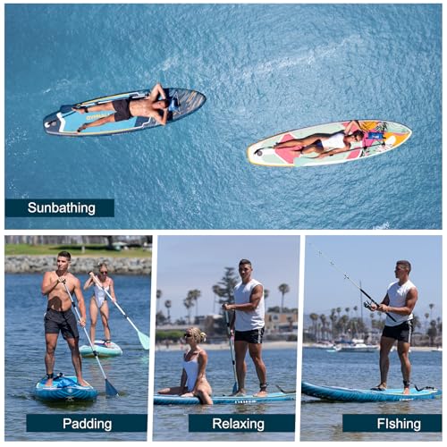 GYMMALL Paddle Board, Inflatable Stand Up SUP Paddle Boards for Adults & Youths of All Skill Levels, Wide & Non-Slip Deck ...