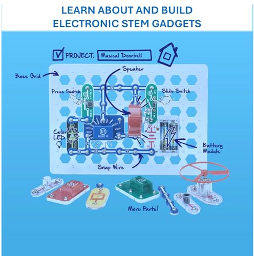 Snap Circuits Jr. SC-100 Electronics Exploration Kit, Over 100 Projects, Full Color Project Manual, 28 Parts, STEM Educati...