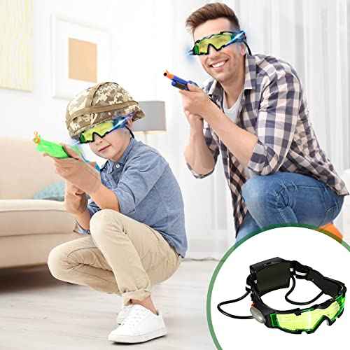 LEIFIDE 2 Pair Night Vision Goggles Night Mission Light up Goggles Kids Camping Gear Gadgets for Kids Hunting Gear for Boys Girls Role Play Costume Party Gift