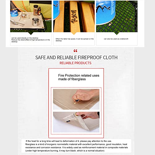 Topyond Outdoor Camping Fireproof Cloth, Portable Fibreglass Flame Retardant Cloth, Picnic BBQ Insulation Mat with Storage...