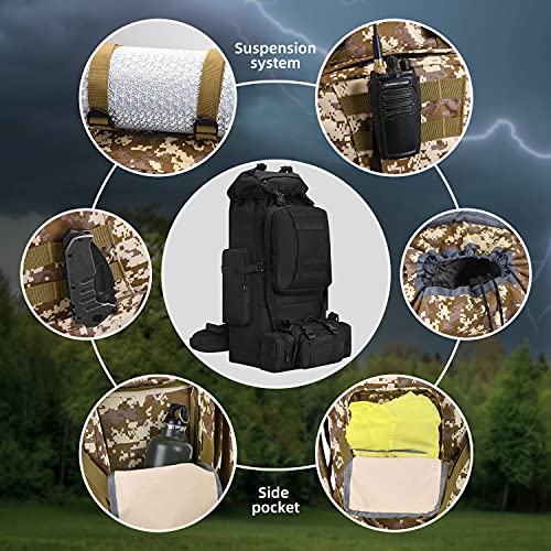 HongXingHai 100L Camping Hiking Backpack,Molle military Tactical rucksack backpack,Waterproof Lightweight Hiking Backpack...