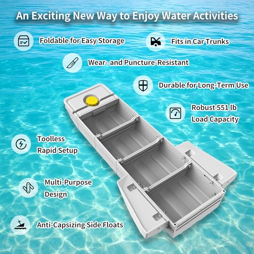 Artigree Fishing Boat, Folding Pontoon Boat, Fits in Car Trunk – Portable Modular Kayak, Seats 2-6, Motor-Ready, Sturdier ...