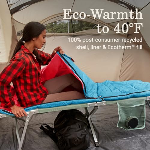 Coleman Flatlands 30/40/50°F Sleeping Bag, Made from 100% Recycled Material, Big & Tall Options, Cool-Weather Sleeping Bag...