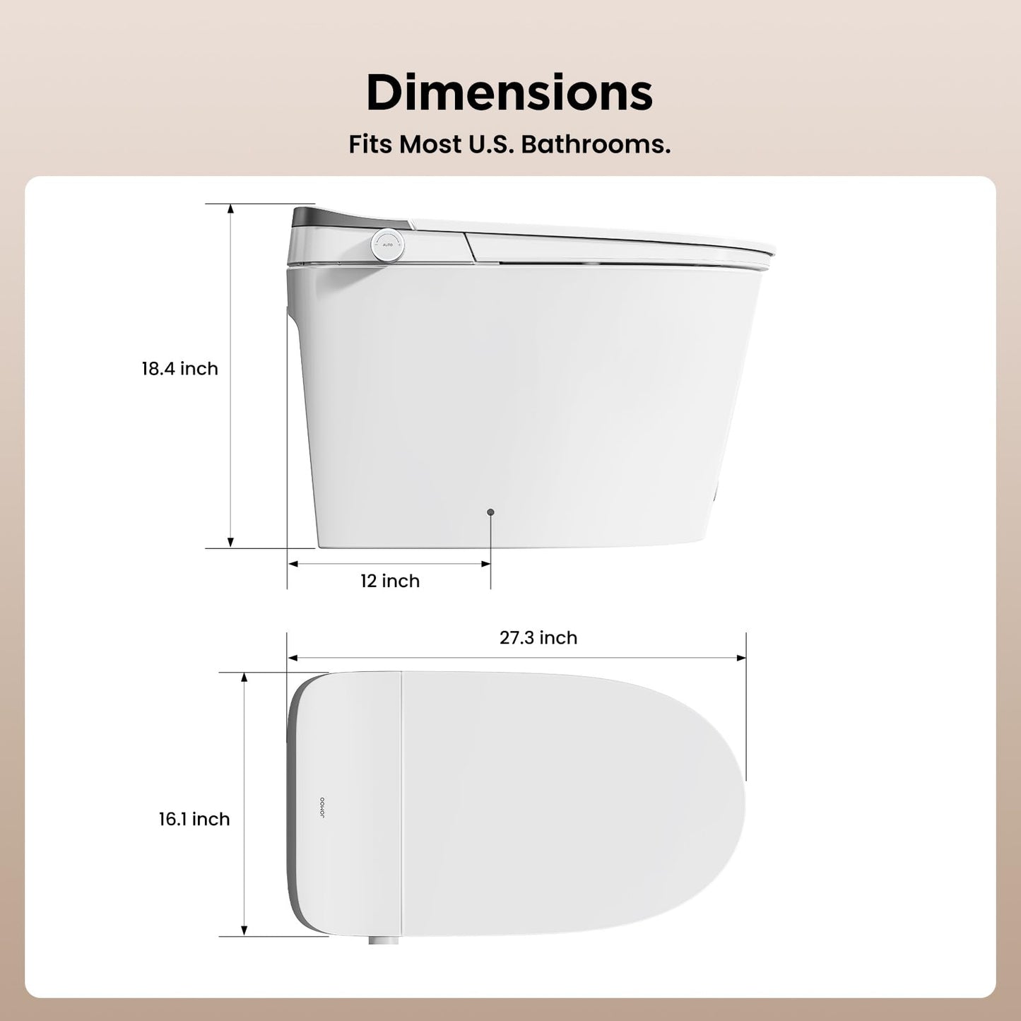 JOMOO Smart Toilet with Built in Bidet, One Piece Bidet Toilet with Heated Seat, Warm Water, Auto Flush, Dryer, Auto Open/Close Lid, Built in Toilet with Bidet, 12" Elongated Smart Toilets