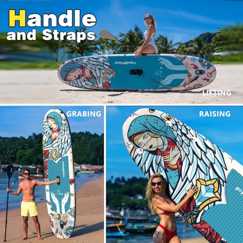 Inflatable Paddle Board,Extra Wide 10.6'/11' Stand Up Paddle Board with Sup Accessories,400lbs Capacity for Family with Sa...