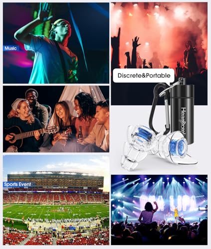 Hearprotek Concert Ear Plugs, 2Pairs Reusable high Fidelity Musician Ear Plugs for Concerts Loud Music-Noise Reduction Ear...