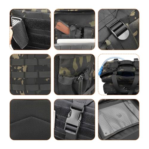 ONE WVW PIN Tactical Backpack for Men, Military Backpacks with Gun Holster, Bug Out Bag 3 Day Assault Pack Large Molle Gun...