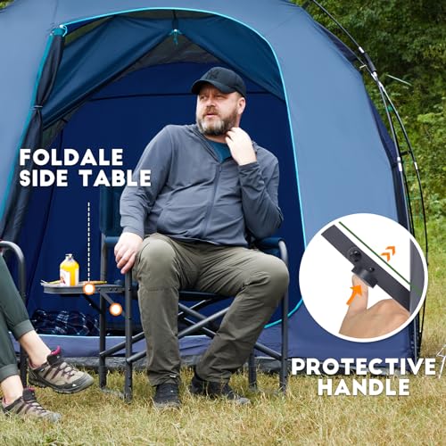 TIMBER RIDGE Aluminum Oversized Camping Chair, Lightweight Portable Directors Chair with Side Table Detachable Side Pocket...