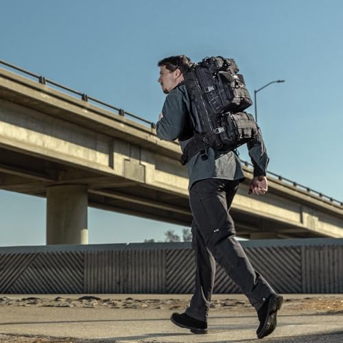 MAXPEDITION Gyrfalcon Backpack (Black) 36L Tactical Backpack with Detachable Waist Pack, MOLLE Internal Frame Rucksack, Mi...