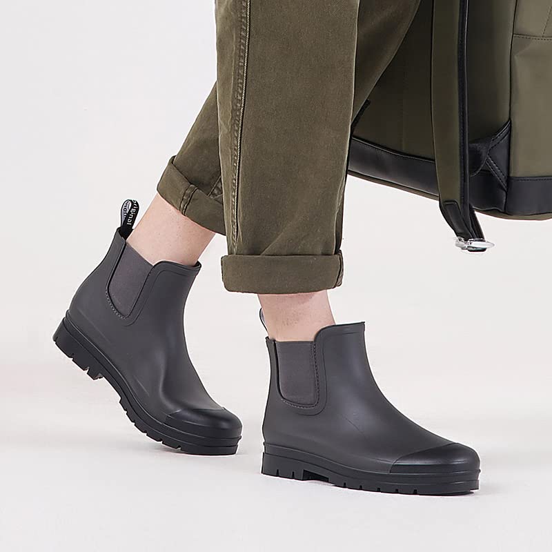planone Women’s Waterproof Short Rain Boots Durable Comfort-Focused Chelsea Ankle Rubber Boots Non Slip Everyday Outdoor G...