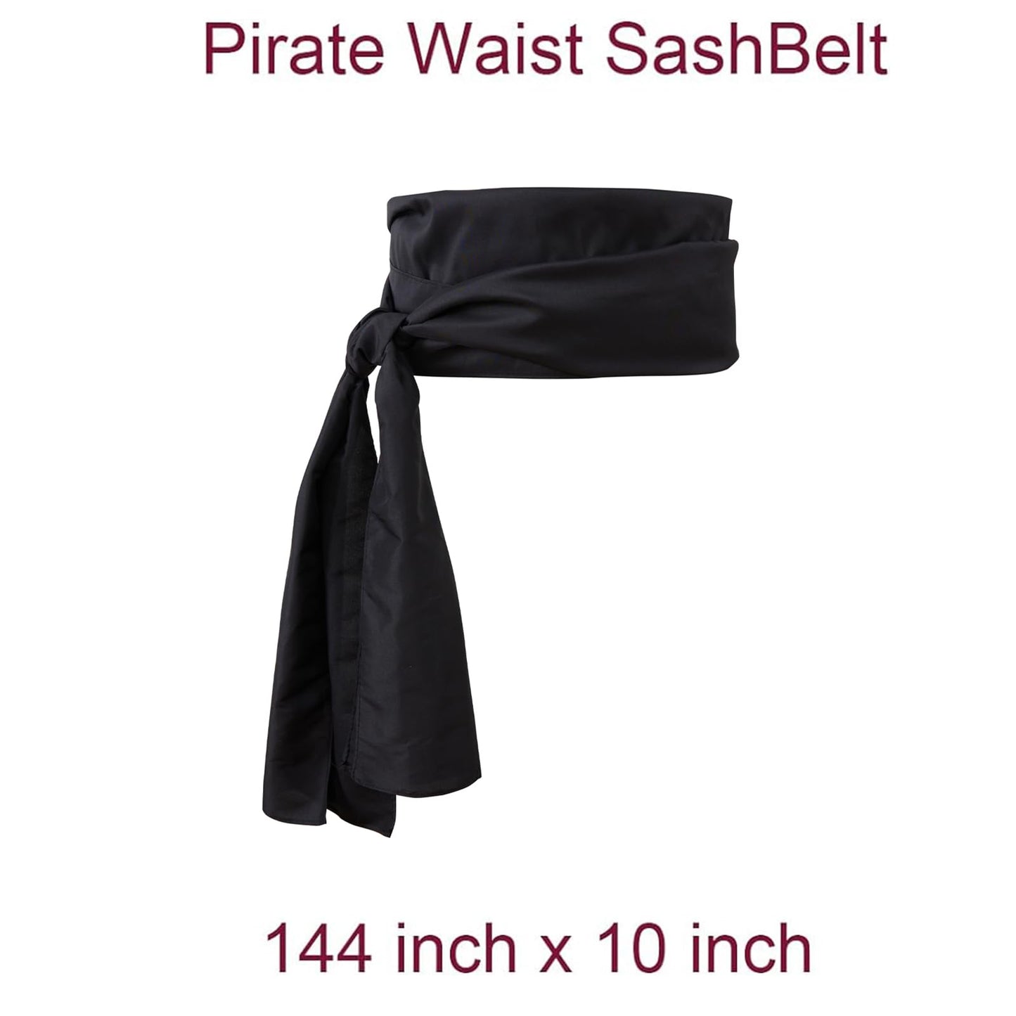 Pirate Accessories Set - Headband, Hat, Bandana, Sash Belt, Jewelry for Women and Men, Medieval Renaissance Halloween Costume (Black)