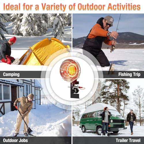 Karveden Outdoor Propane Heater, 15,000 BTU Portable Heater with 3 Heating Modes, Camping with Shut-off Valve and Tip-over...