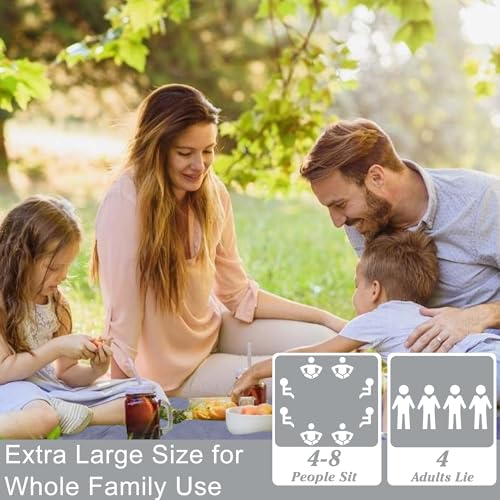 ALLBFENG Waterproof Picnic Blanket 80 * 60 in Portable with Carry Strap for Beach Mat or Family Outdoor Camping Party, Par...