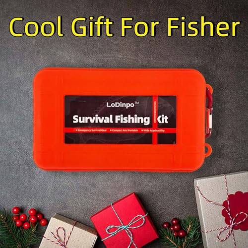 LoDinpo Mini Survival Fishing Kit Small Emergency Fishing TackleBox Pocket Outdoor Fishing Set Travel Party Fishing shoebo...