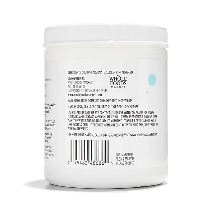 365 by Whole Foods Market, Oxygen Whitening Powder, Color-Safe Bleach Alternative, 32 Ounce