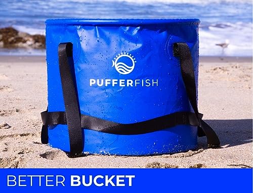 PUFFERFISH Better Bucket - Foldable Water Bucket for Sand Castles - Made from Recycled Plastic - Build Sand Castles with Ease
