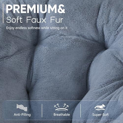 DUMOS Comfy Chair for Adults, Soft Faux Fur Folding Lounge for Bedroom Living Room Dorm Rooms Flexible Reading Chair for T...