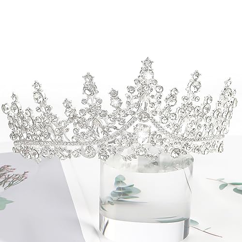 CURASA Silver Tiara and Crowns for Women Crystal Queen Crown, Wedding Tiaras for Bride Princess Crown Headpiece for Bridal...