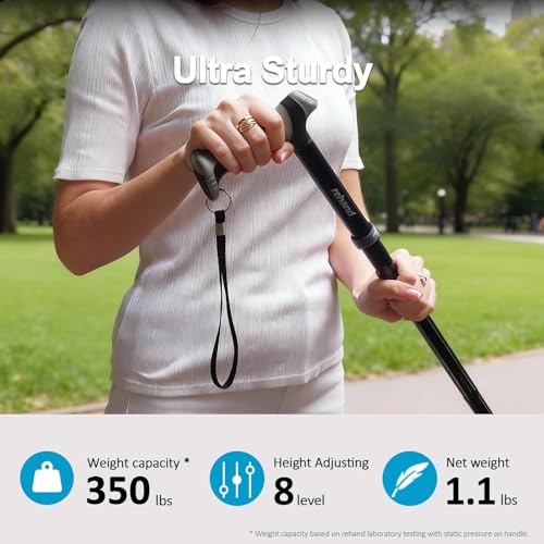 REHAND Walking Cane - Foldable, Adjustable, Collapsible Walking Canes for Men & Women, Heavy Duty All Terrain Tip, with Tr...