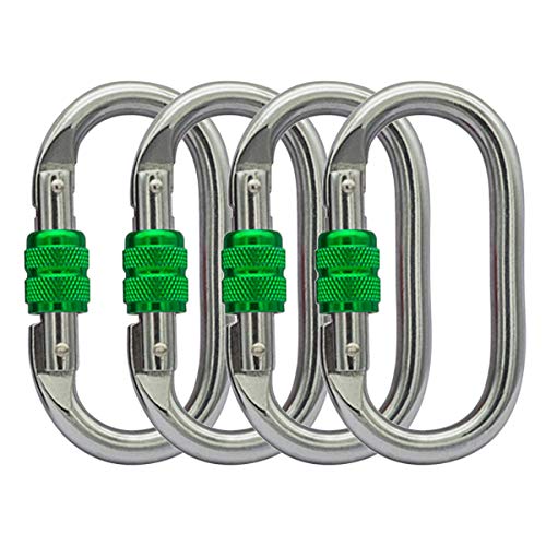 Heavy Duty Locking Climbing Carabiner Clip CE Rated 25 kN 5600 LB Rugged Terrain Approved Industrial Strength Twist Lock C...