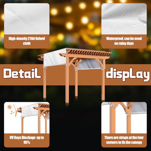 Wowangce Universal Pergola Replacement Canopy Outdoor Canopy Shade Cover Waterproof Shade Top Cover for Outdoor Patio Porc...