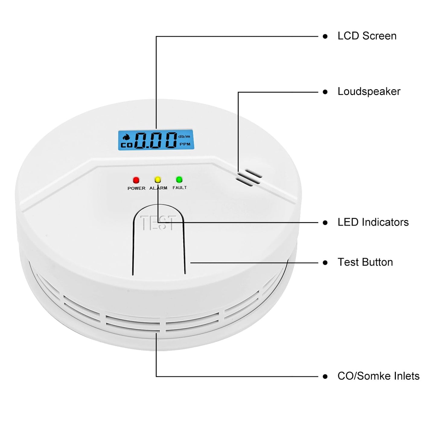 3 Packs, Smoke and CO Alarm,Smoke and Carbon Monoxide Detector,2 in 1,Smoke Detector Carbon Monoxide Detector Combo,85 db Alarm
