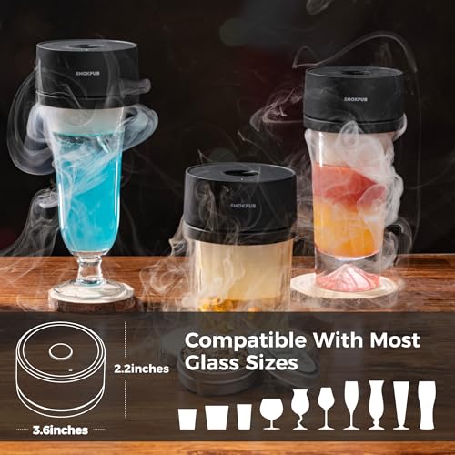 SMOKPUB Electric Whiskey Smoker Kit Built-in Lighter, No Butane Needed, Rechargeable Cocktail Smoker Kit with 6 Wood Chip...