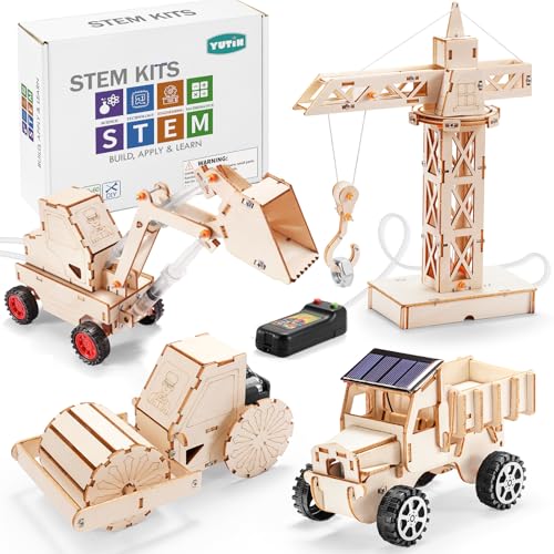STEM Kits for Kids Ages 8-10 10-12, Wood Building Crafts Kit for Boys 8-12, Model Car Kit, 3D Wooden Puzzles Woodworking S...