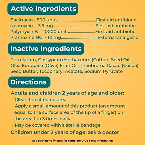 Neosporin First Aid Antibiotic Pain-Relieving, Anti-Itch, & Scar Ointment with Neomycin, Bacitracin Zinc, Pramoxine HCl & ...