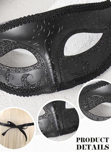 Zinniday Couples Masquerade Mask Set, 2 Pcs Masquerade Masks Set for Women Men Mardi Gras Ball Evening Party