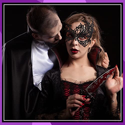 Cindeer 6 Pcs Masquerade Mask for Couples Women and Men Venetian Lace Mask for Prom Ball Halloween Mardi Gras Party